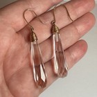 Vintage Authentic Rock Crystal Quartz Drop Earrings 925 Gold Vermeil Chandelier — photo 1