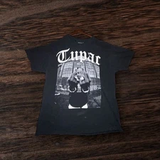 2pac Tupac Shakur Middle Finger Graphic T-shirt Men XL Rap Music