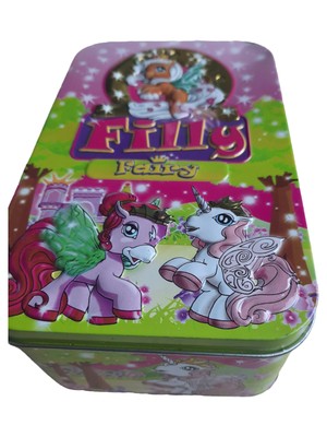 Filly Aufbewahrungsbox Kinder Mehrfarbig Metall Tiermotiv Glitzer