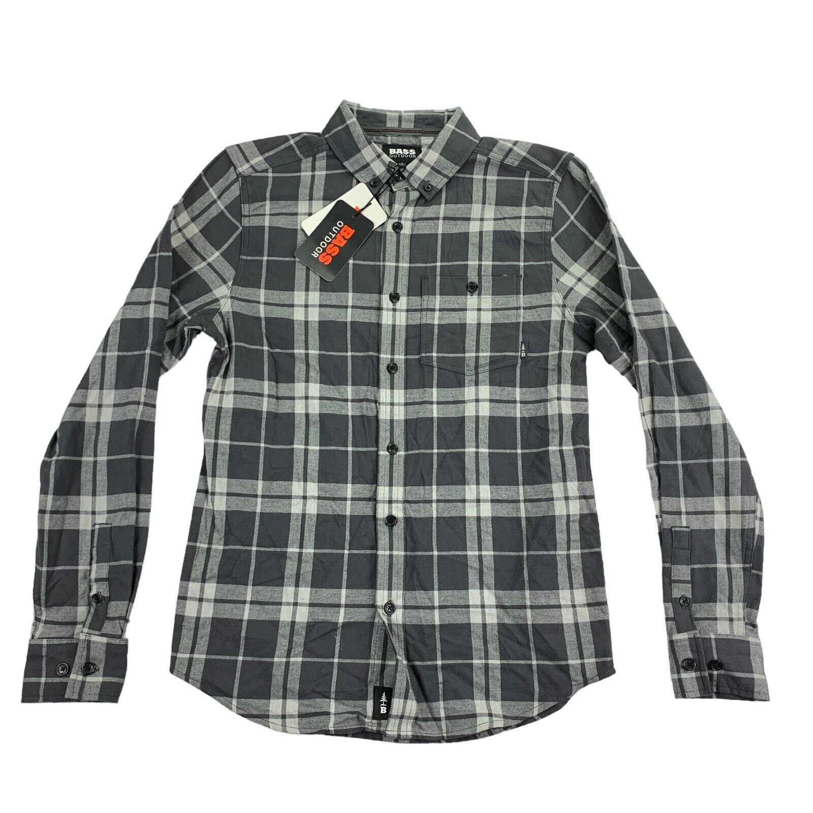 Bass Outdoor Mens Plaid Flannel Spruce Creek Stretch Button Down Shirt Gray S
Opens in a new window 