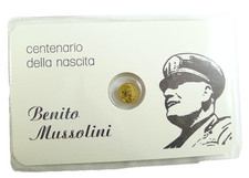 MINI MEDAGLIA COMMEMORATIVA BENITO MUSSOLINI 1883 1983 FASCISMO STORIA ITALIA