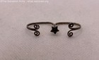 925 Sterling Silver Pink Star Scrollwork Double Ring - 2.2g — photo 1
