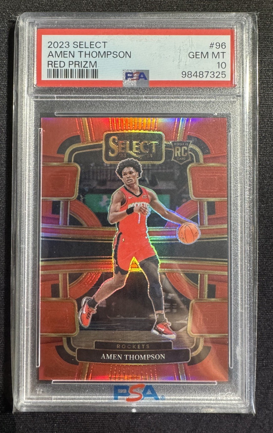 2023-24 Select Amen Thompson Rookie /199 Red Prizm Concourse #96 PSA 10