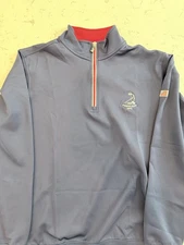 Men’s Pinehurst Resort 1/4 Zip Pullover. Medium. Fairway & Greene. Navy. Good.