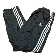 Vintage Y2K Adidas Snap Button Breakaway Track Pants Black Retro Men  s L