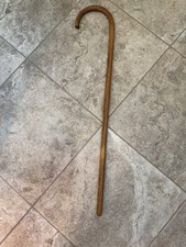 Neat Vtg Antique Classic Natural Wood Crook Handle Walking Stick Cane 37-1/2   L