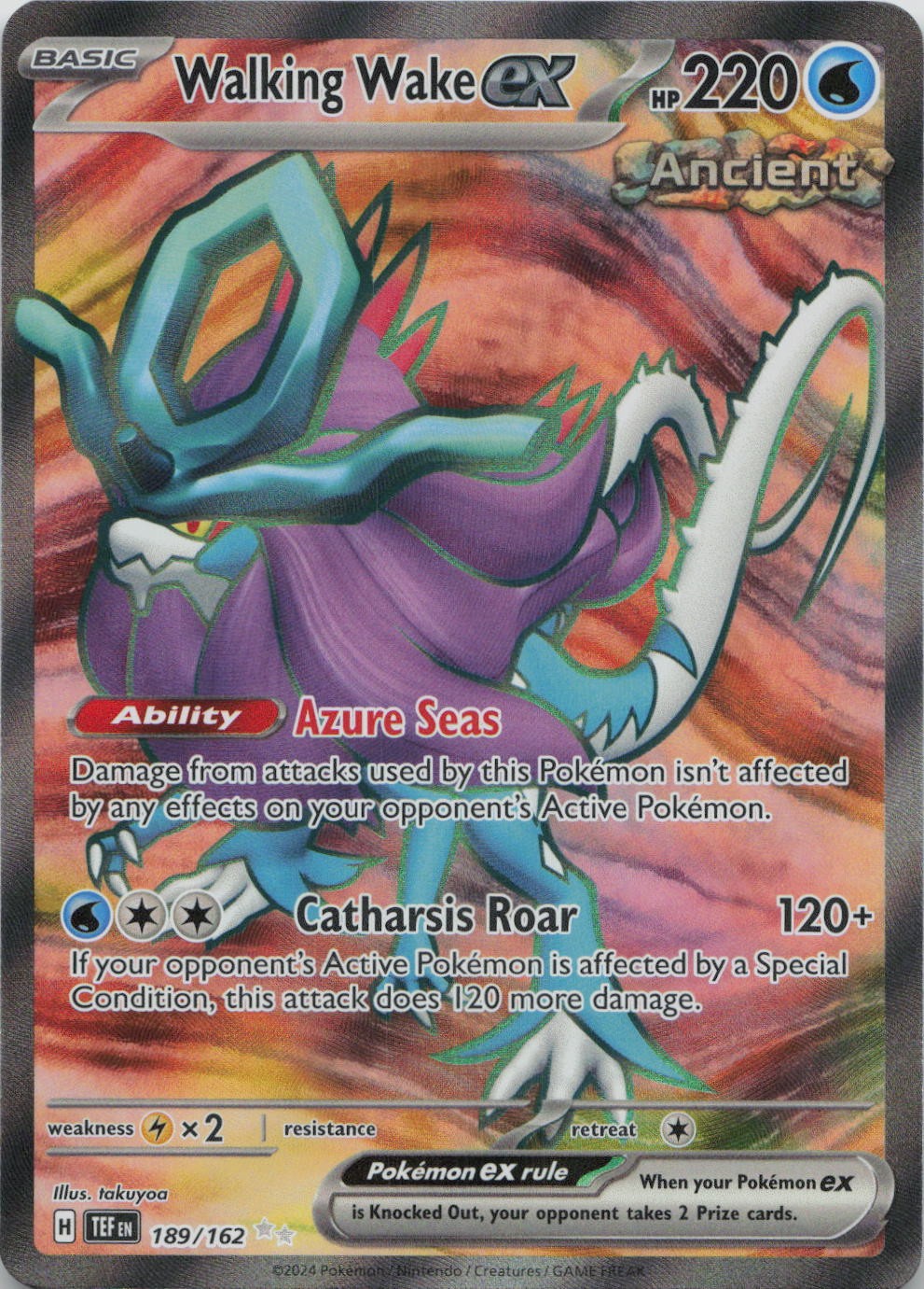 Walking Wake ex 189/162 Ultra Rare Temporal Forces Pokemon Near Mint
