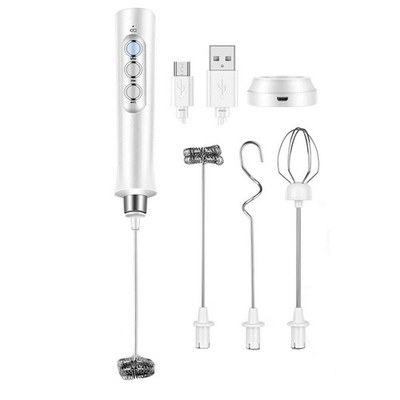 3 Kopf Milchaufschäumer Handgerät für Kaffee Getränke USB Wieder