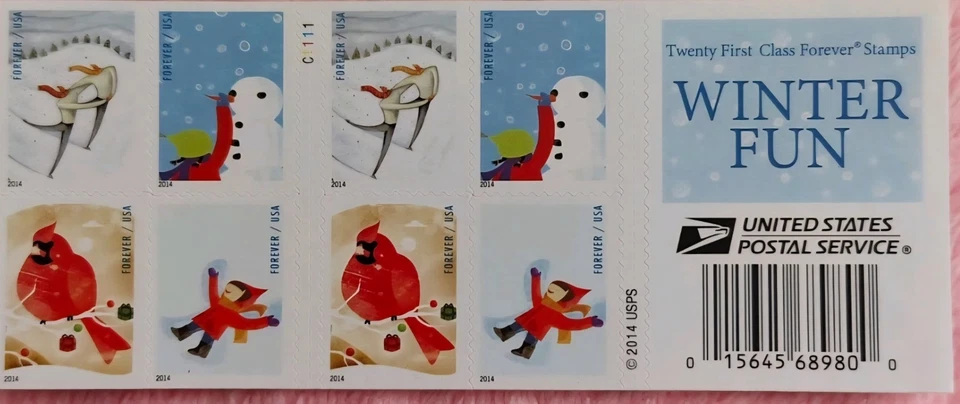 10 Books Of 20  2014 Winter Fun Stamps - Image 2 of 2