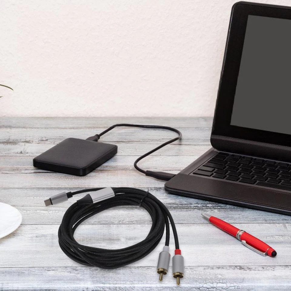 Usb C Aux Cable Adaptateur Vers Auxiliaire Câble Audio Vivant De Type - Photo 2/4