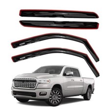 in Channel Rain Guards for Ram 1500 Crew for ram 1500 crew cab 2019-2026 Black