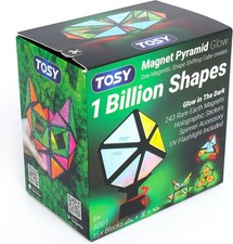 TOSY Magnet Pyramid Glow - 1 Cube Transforms into 1 Billion Shapes, 15 pcs 12 P