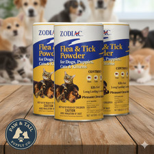 Zodiac Flea Tick Powder 6 oz. for Dogs Puppies Cats Kittens Shaker Top 3PCK