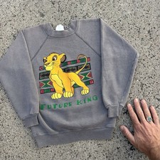 Vintage Disney The Lion King Simba Sweatshirt 90s USA Kids Youth 7-8 Movie Promo