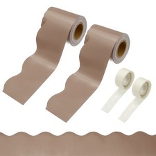 2 Rolls Bulletin Board Borders, 65.6ft Morandi Light Brown Border