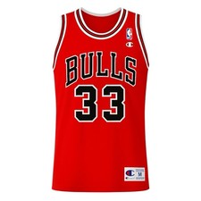 NBA CHICAGO BULLS 33 PIPPEN VINTAGE 90 S CHAMPION RARE RED MENS JERSEY SIZE M