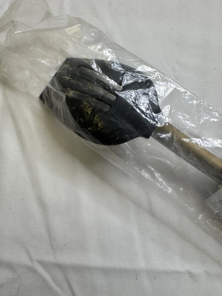 Pampered Chef Stainless Steel 13" Slotted Spoon No Rolling Handle Metal Nylon PC - Image 3 of 3