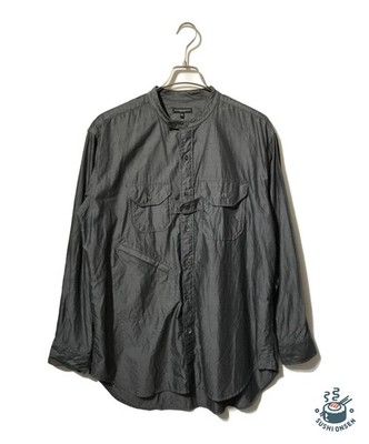 Engineered Garments Banded Collar Shirt Size: M Gray Men