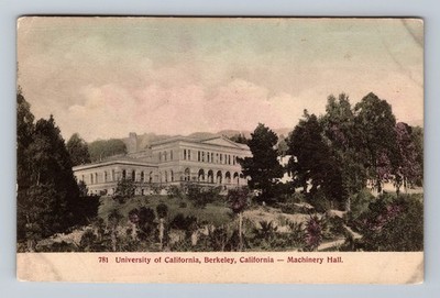 Berkeley CA-California University Of California Machinery Vintage c1908 Postcard
