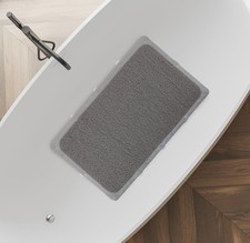 Splash Home Loofa Bathtub Mat Non-Slip, Shower 30" x 17" Rectangular , Grey