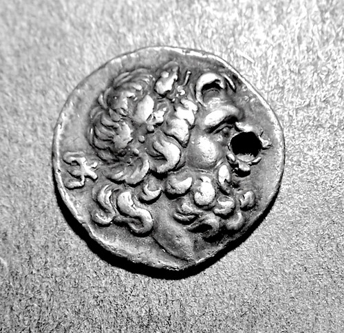 Silver GREEK Coin, ZEUS w/ His Thunderbolt, DODONA ORACLE in Epeiros, RARE, 14mm