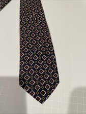 Brooks Brothers Vtge Made In England Silk Tie With Geometric Multi Color Pattern