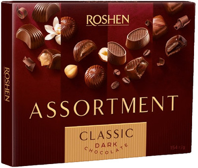 ROSHEN ASSORTMENT Dark Chocolate Candies Sweets Box 154g 5.4oz
