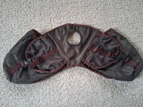Brown Nylon Western Saddle Horn Bag Holder Trail Gear with Clips