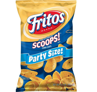 Fritos Scoops! Corn Snacks, Party Size, 15.5 Ounce Bag Single Bag Fast Shipping