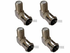 4x F-Type Right Angle Cable TV Connector 90 Degree Push-On Plug Antenna Adapter