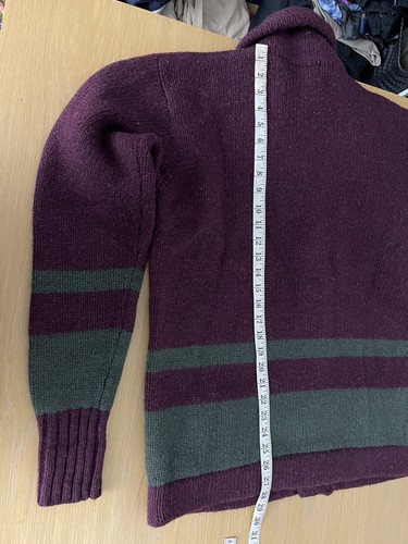 Polo Ralph Lauren Medium Varsity Cardigan Sweater RRL Morehouse VTG Burgundy OG - Picture 5 of 5