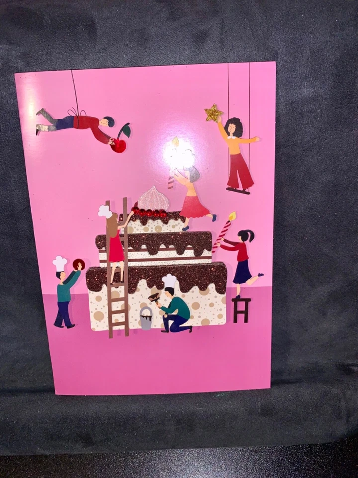 Happy Birthday Card! 3D Birthday Cake Bakers! Gorgeous Card By Designer Burgoyne - Image 4 of 4
