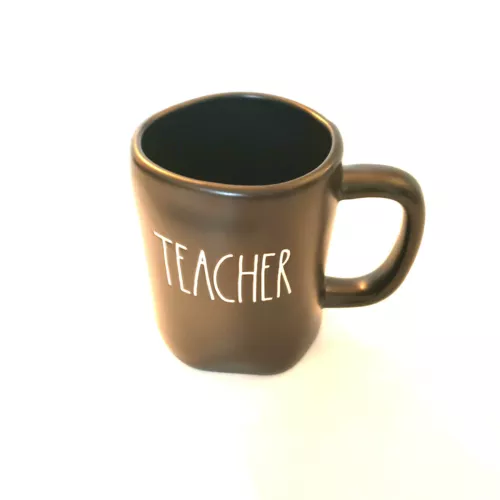 RAE DUNN by Magenta Artisan Collection TEACHER Black Coffee Cocoa Tea Cup Mug LL