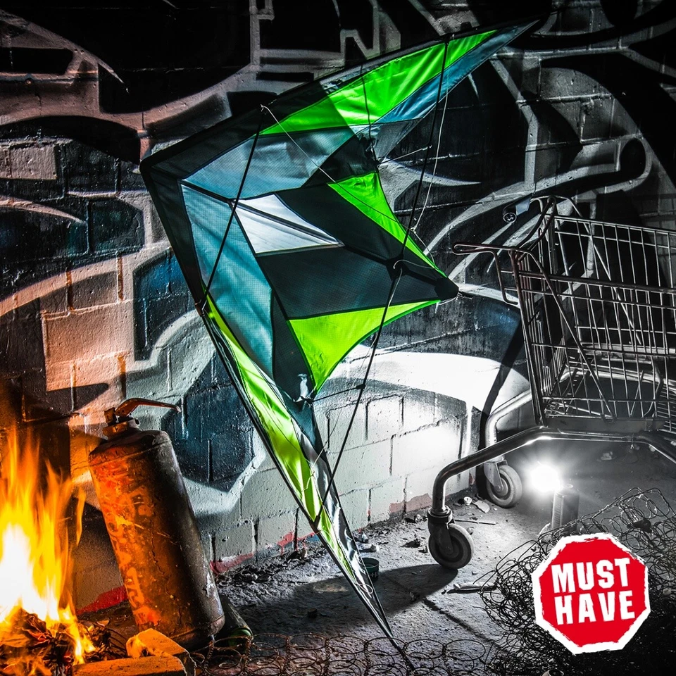 CIM Lenkdrachen Katana Green Drachen 170cm x 90cm inkl. Steuerleinen Flugdrachen - Bild 3 von 4