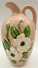 Vtg Hull 7.5”Pottery USA Rosella Pink & Cream Dogwood Vase Pitcher Ewer R-11-7-R