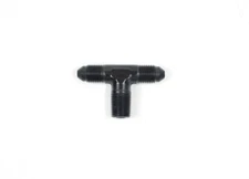 482503-BL Fragola Tee -3 AN Male x -3 Male x 1/8" NPT Side Adapter Fitting Black