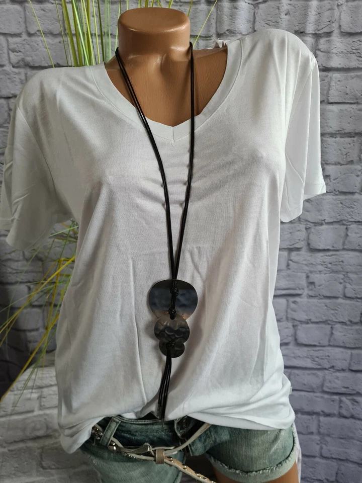 LTB Shirt Tunika Oberteil weiß Damen Viskose weich fallend S bis XXL (5 446)  - Bild 3 von 4