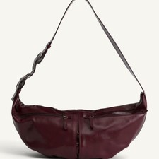 Zara Leather Burgundy Crossbody Bag with Styl...