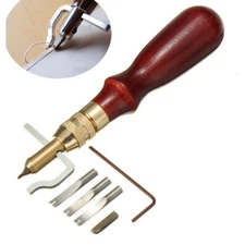 7pcs Leather Stitching Tool Leather Groover Kit for DIY Leather Craft Cutting