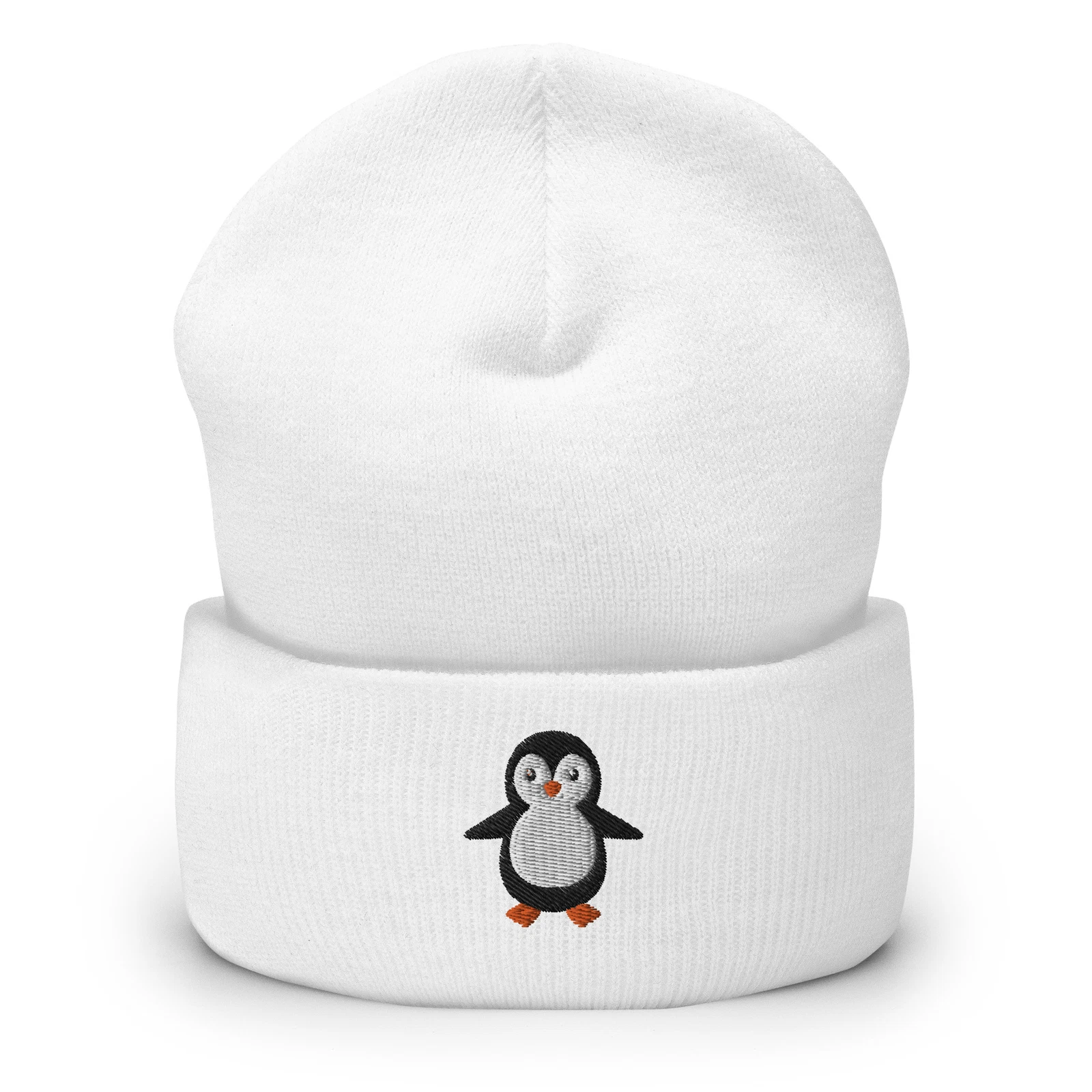 Penguin Embroidered Beanie Penguin Cuffed Beanie Winter Hat Gift
