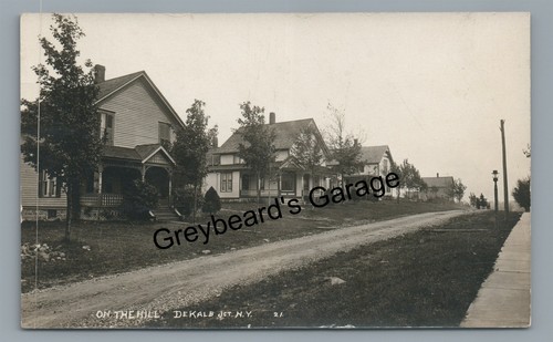 RPPC Houses on the Hill DE KALB JUNCTION NY Jct Beach Real Photo Postcard