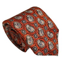 Robert Talbott Red Geometric Silk Tie 59x3.25" Jacquard Fabric Made in USA