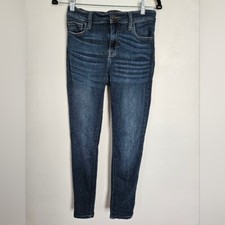 Cello Womens High Rise Skinny Jeans Dark Wash Distressed Size 7