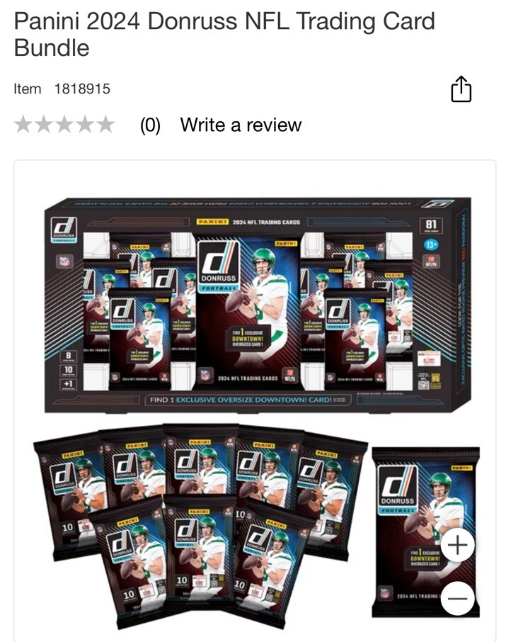 2024 Panini Donruss NFL Football Costco Bundle (with 1 Oversized