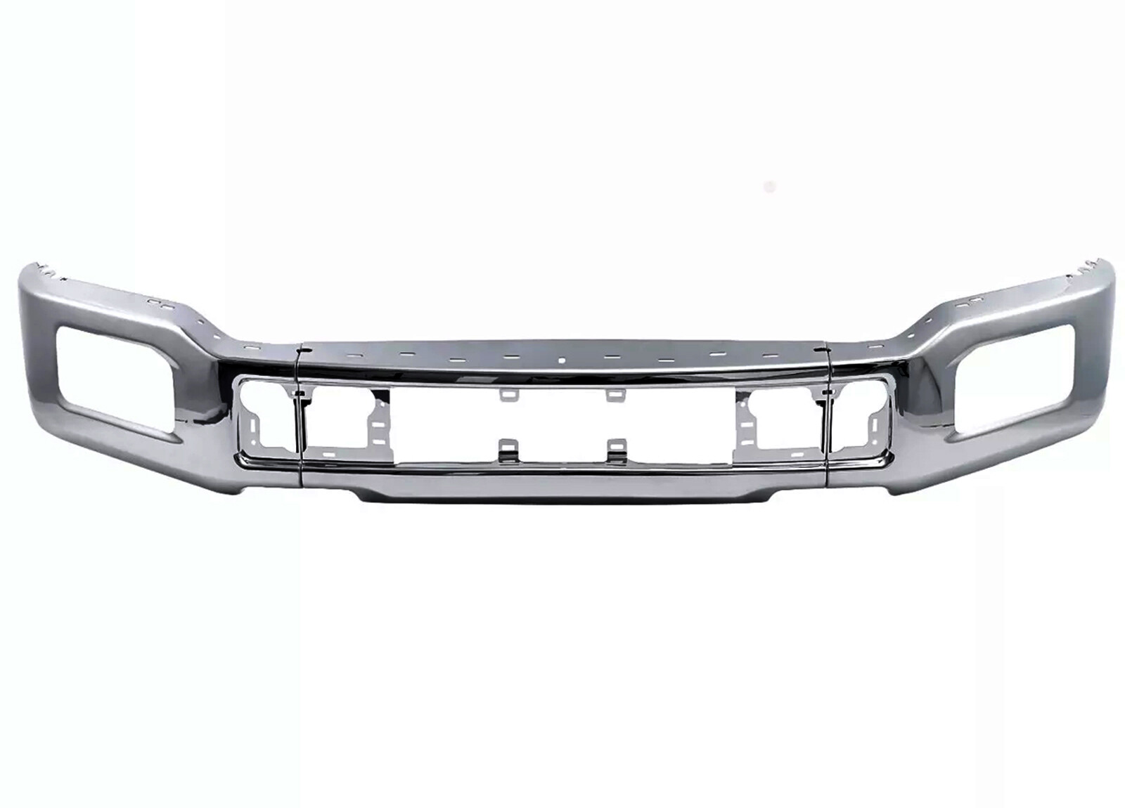 NEW For Ford F-150 Front Bumper Face Bar 2018-20 Pickup W/Fog Lights Hole Chrome