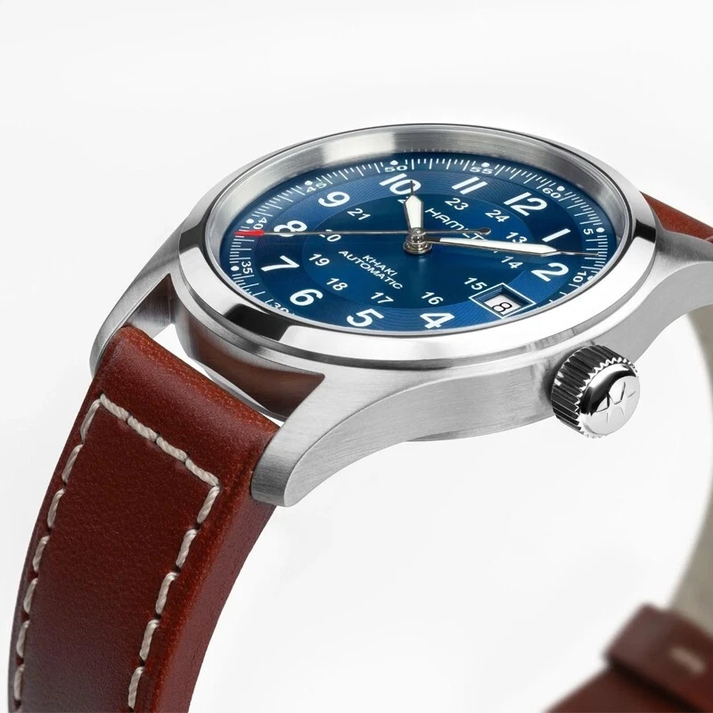 Nuevo reloj para hombre Hamilton Khaki Field automático 38 mm esfera azul H70455540 Foto 2 de 4