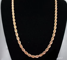 Real Solid 24K Gold French Rope 7MM Custom Chain Necklace GL Free LT Guarantee