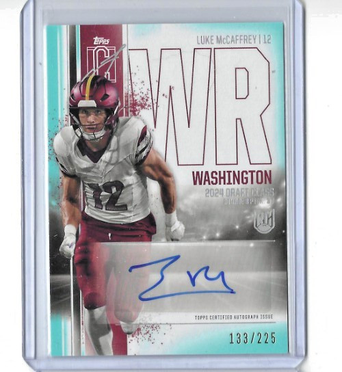 2024 Topps Signature Class Luke McCaffrey Variation Teal Rookie Auto SP 133/225