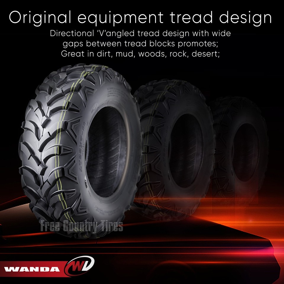 22x12x10 Atv Tires 4-Pack ATV Tires 22x7-11 & 22x10-9 6PR – Fit Honda Recon 250, Suzuki Ozark & More Suzuki Ozark Tires - Foto 4