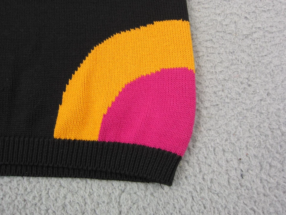 Vintage Liz Claiborne Sweater Womens Medium Red Black Dress Geometric 80s Pop - Image 3 of 4